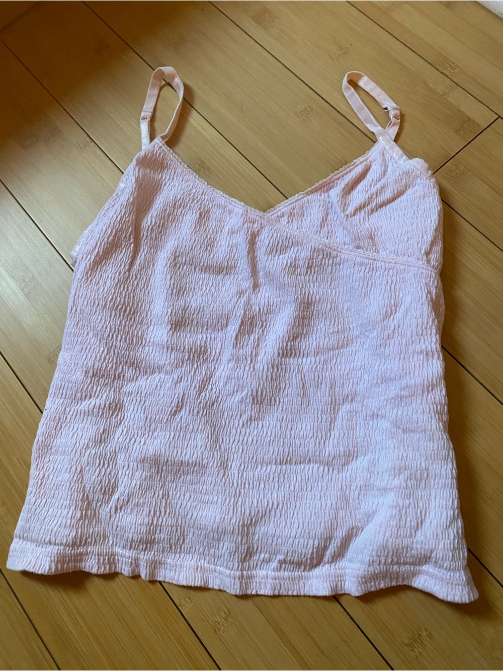 No Boundaries Pale Pink Textured Camisole